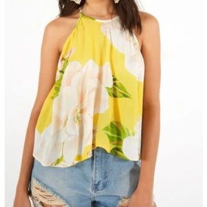 Farm Rio swingy yellow floral tank